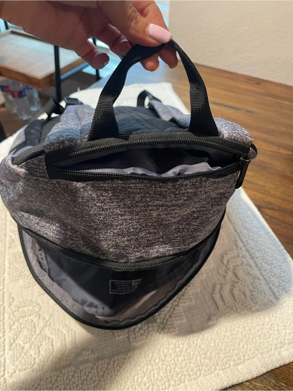 adidas Gray Heather Backpack with Front Zip Pocket